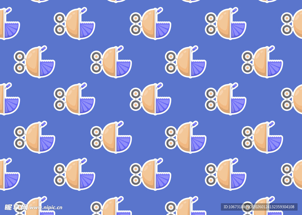 蓝色背景的卡通鱼图案