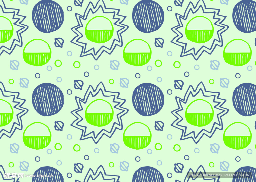 清新几何元素无缝图案