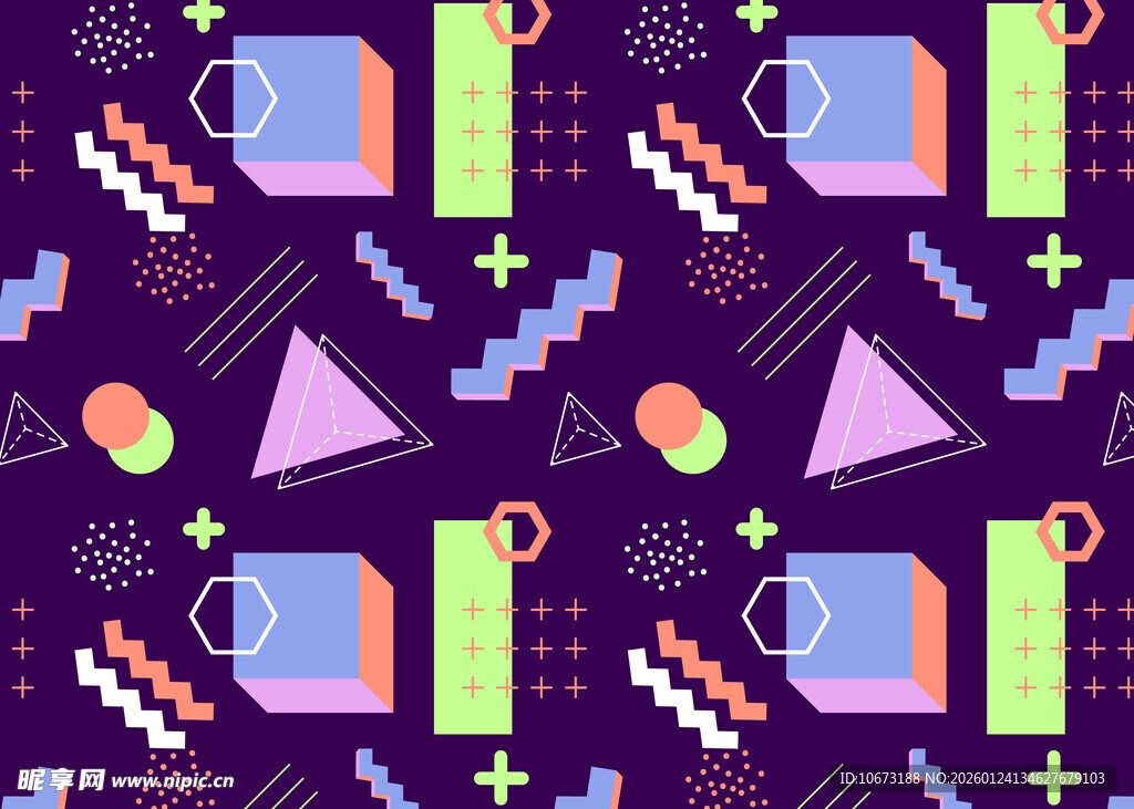 几何图案构成的多彩抽象背景