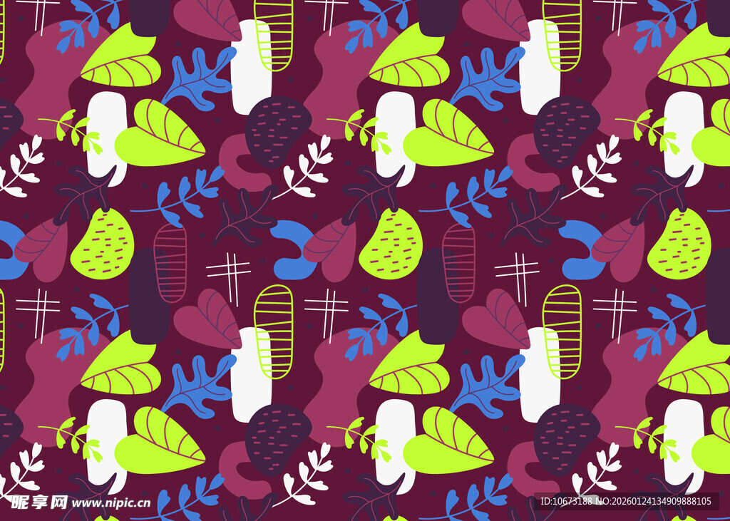 多彩蘑菇图案的精美背景