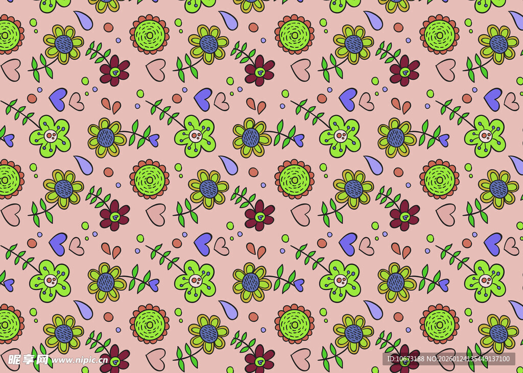 花卉圆形图案背景纹理