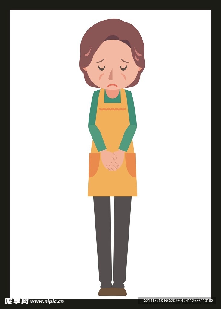 穿围裙的微笑女性