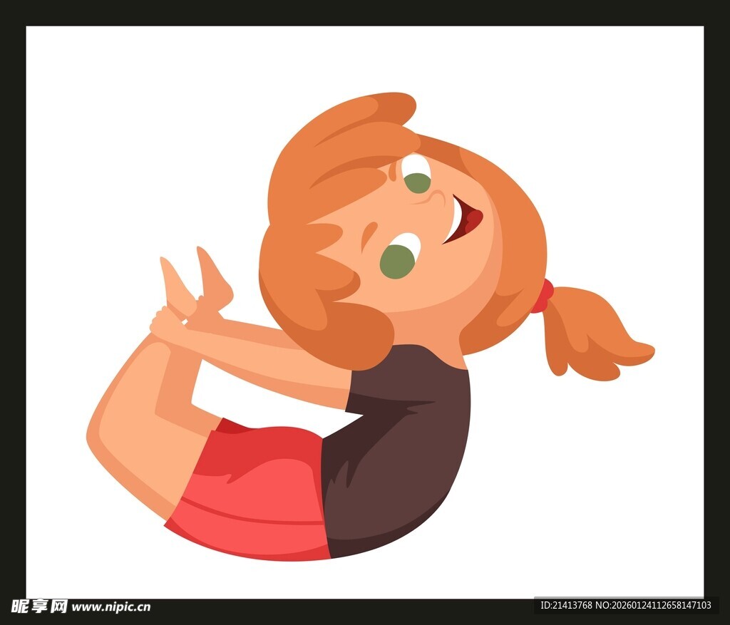 女孩做瑜伽伸展动作