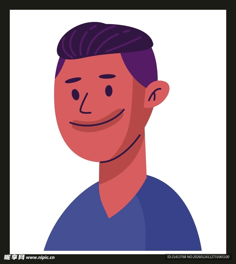 微笑男士卡通头像