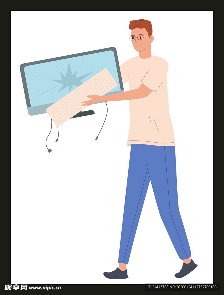 男子搬运大尺寸电视