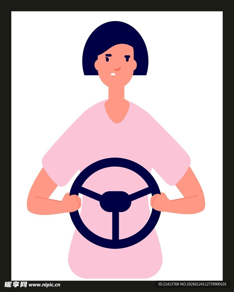 女性手握方向盘