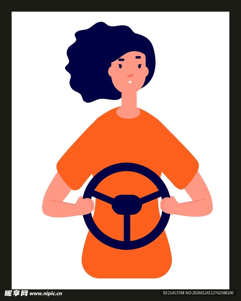 女子手握方向盘