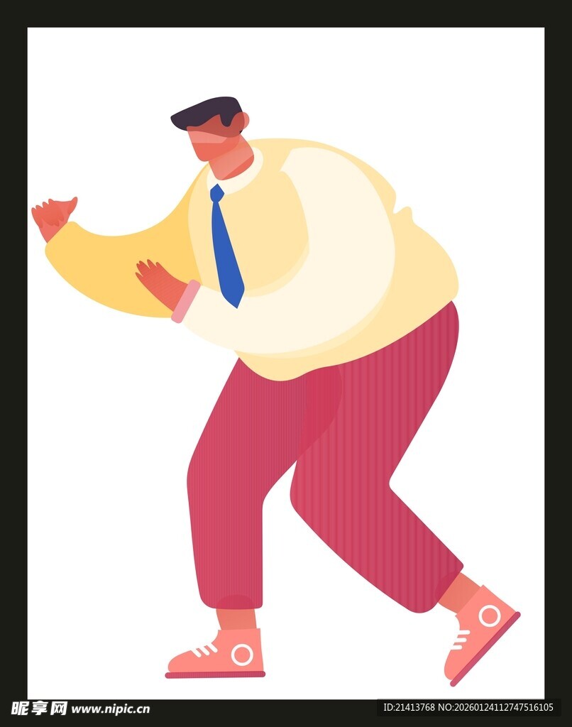 活力男子欢快舞蹈瞬间