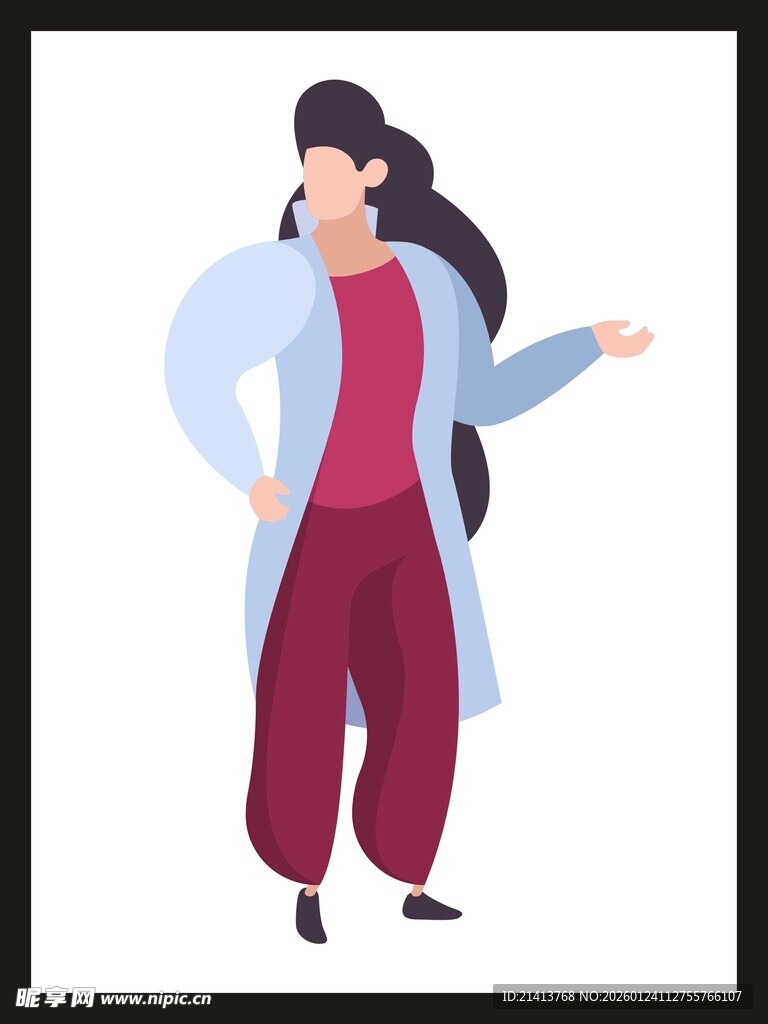 时尚女子随性姿态展示