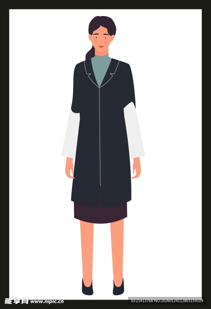 女士长款深色外套穿搭