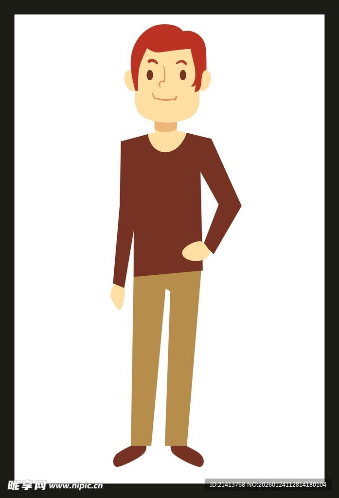 站立的红发男子形象