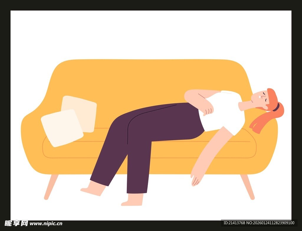 沙发上惬意躺着的人