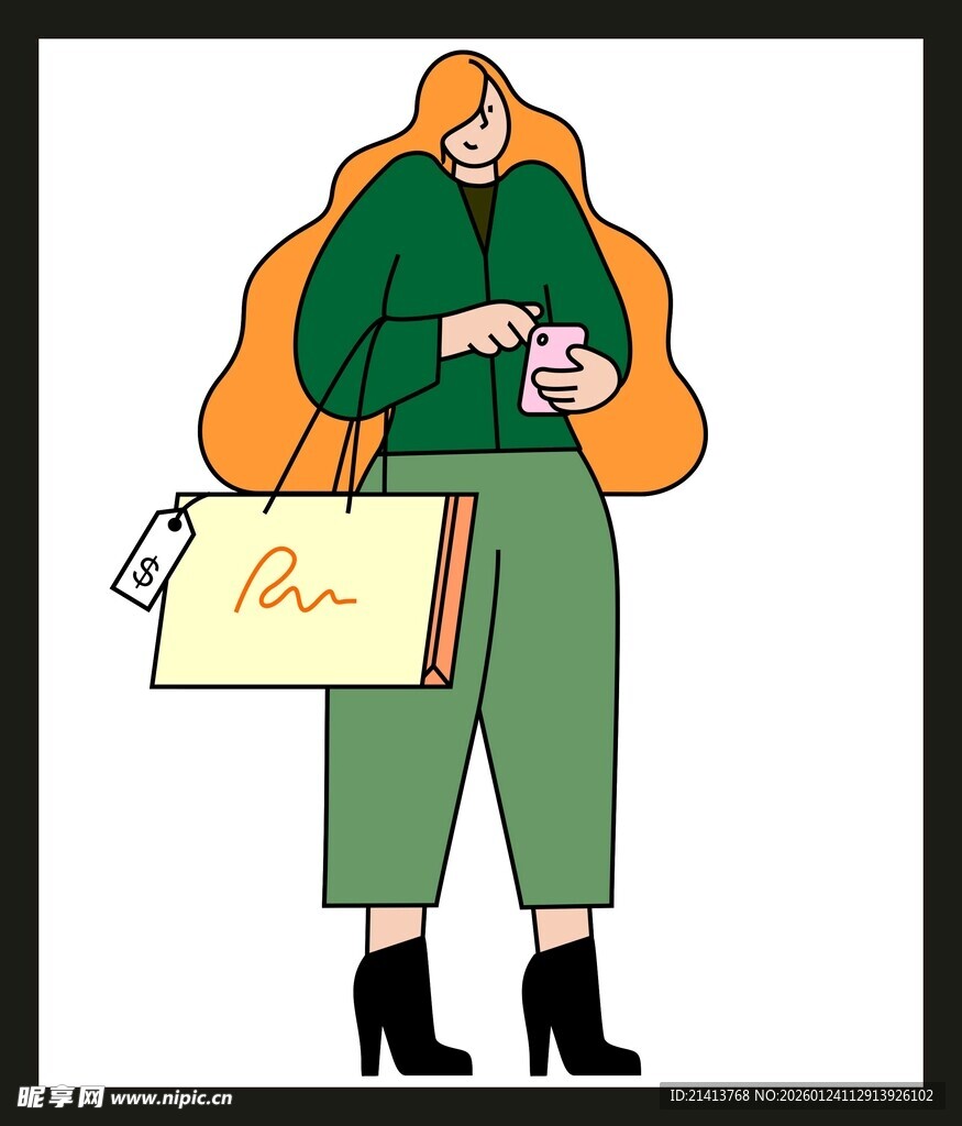 时尚女子购物手提袋