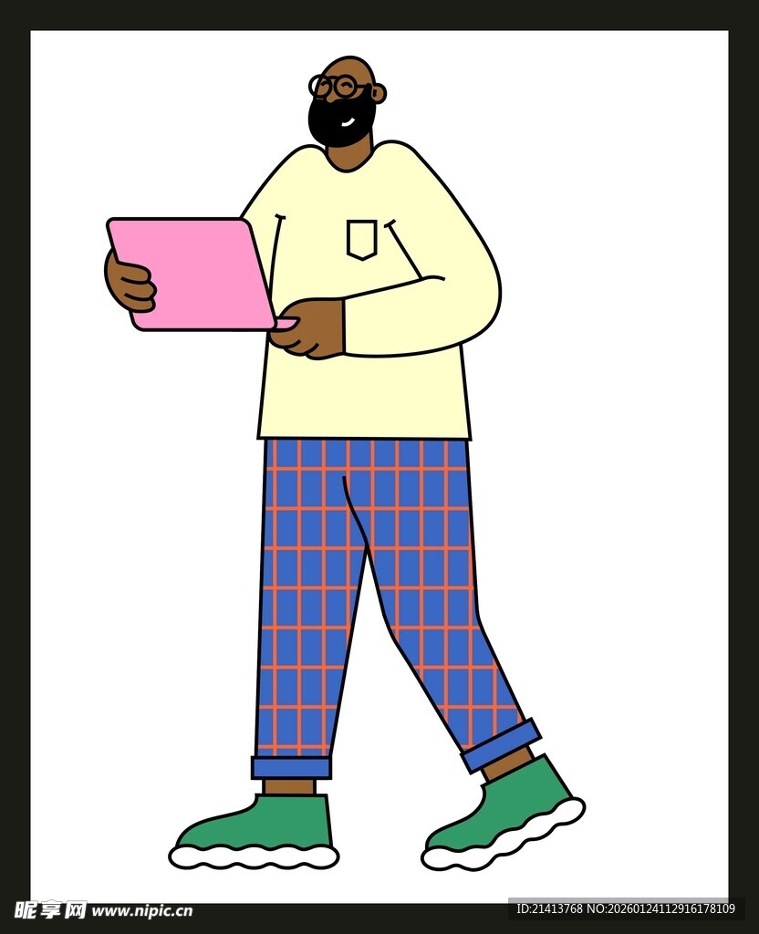 手持粉板的时尚男子