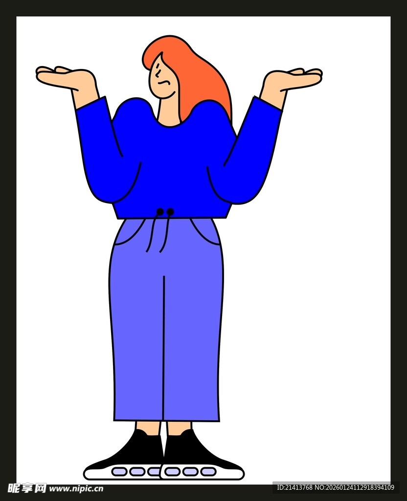 困惑女性摊手姿态示意