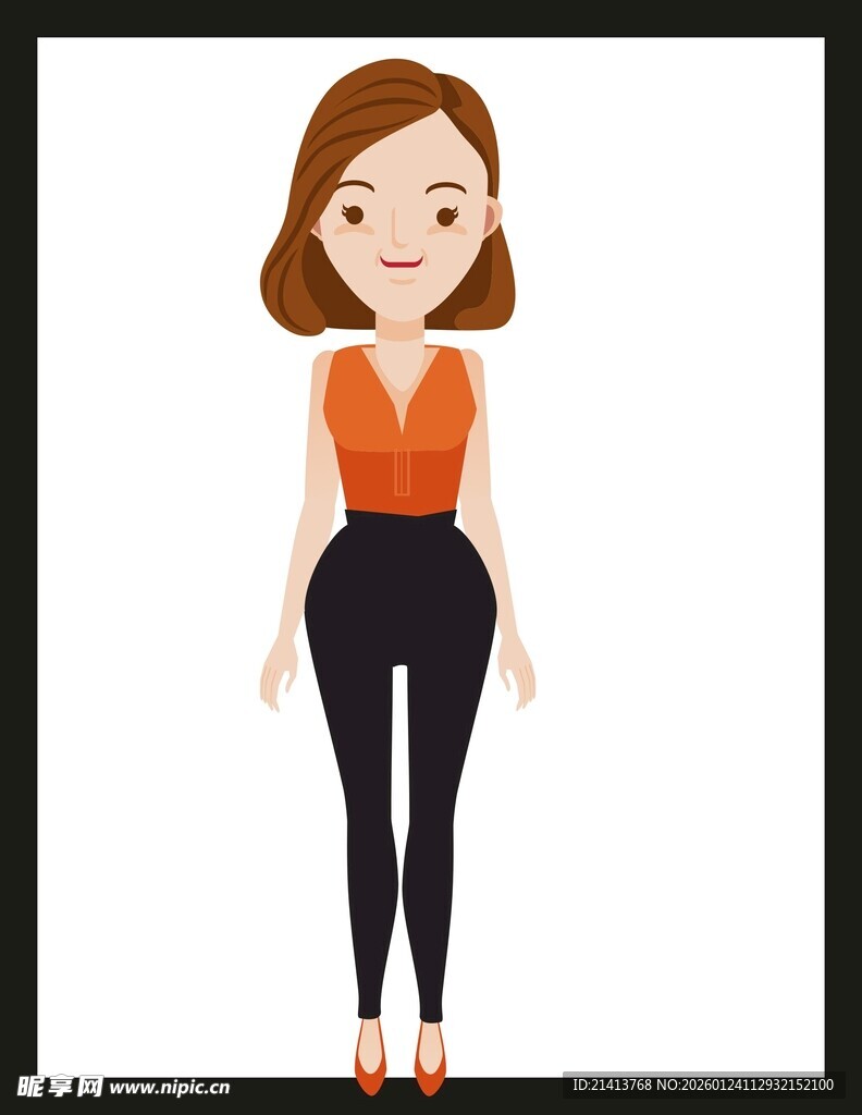 时尚短发女性穿搭展示