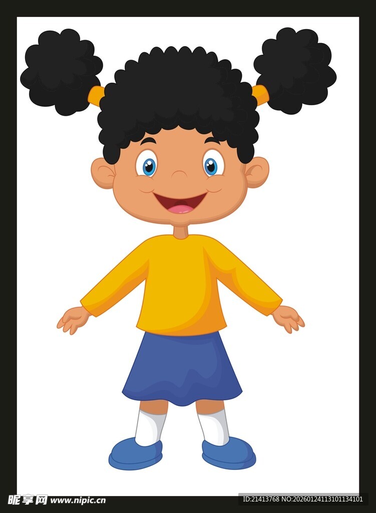 可爱双马尾小女孩形象