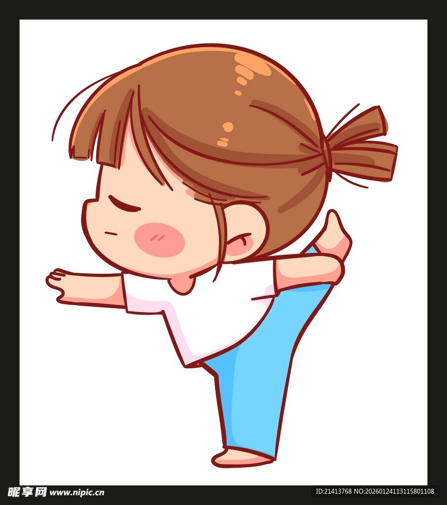 小女孩做瑜伽可爱瞬间