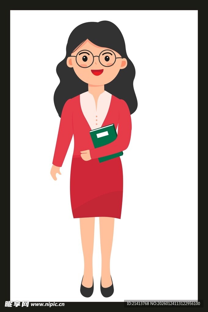 职业女性手持书籍形象