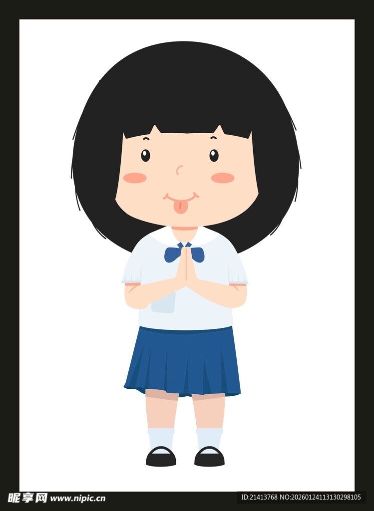 可爱校服女孩形象