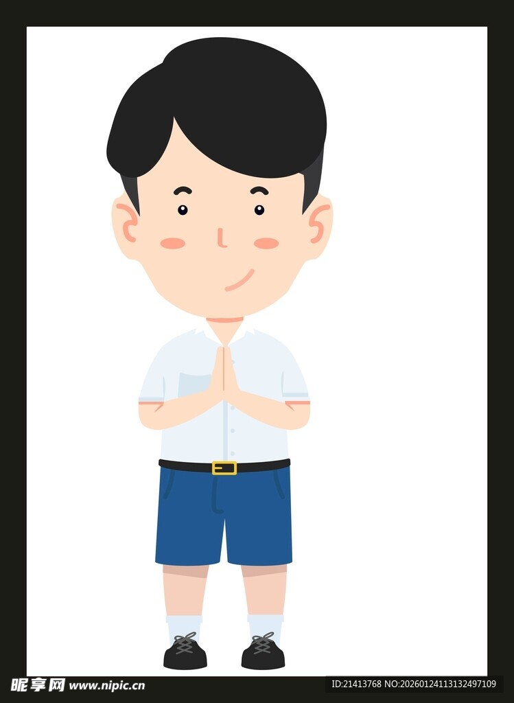 穿校服的小男孩