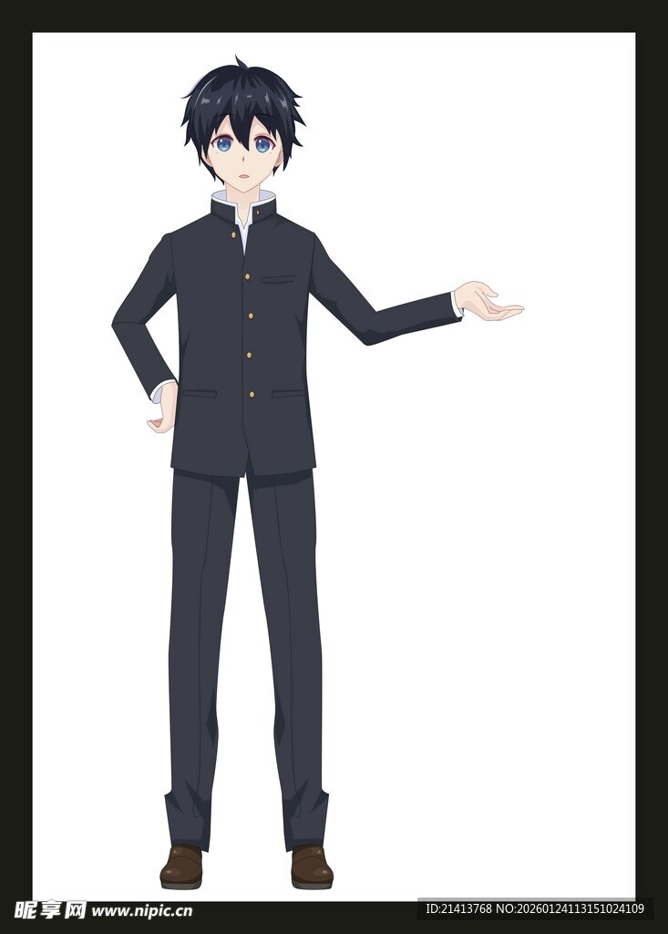 身着西装的动漫男性角色