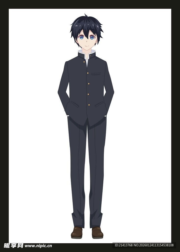 身着西装的动漫男性角色