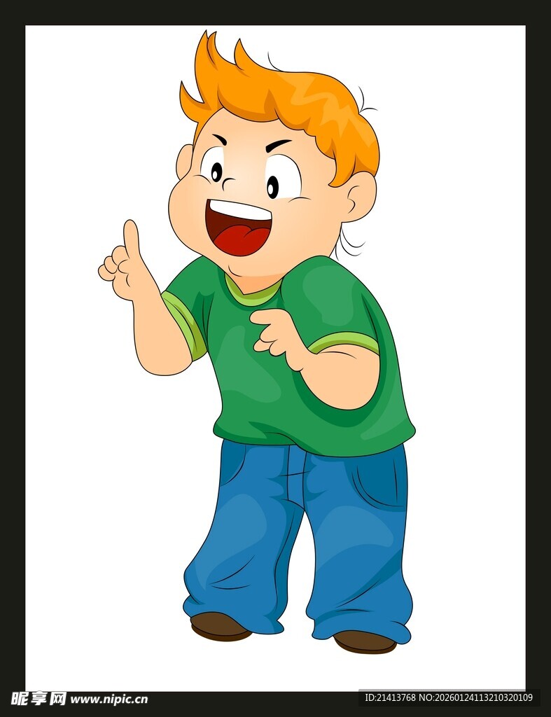 快乐小男孩开心打招呼