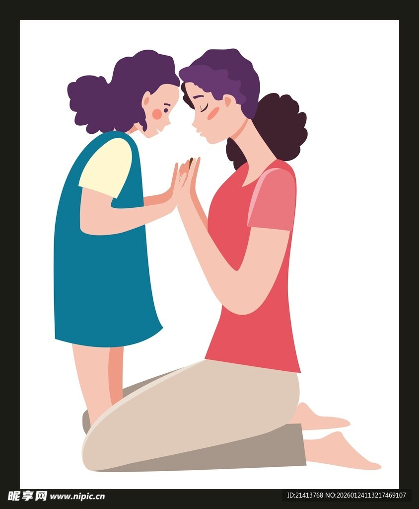 母女温馨相拥的美好瞬间