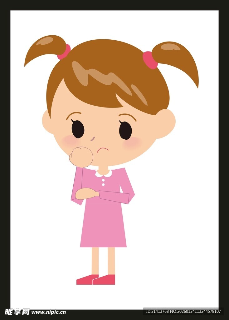 扎双马尾的可爱小女孩