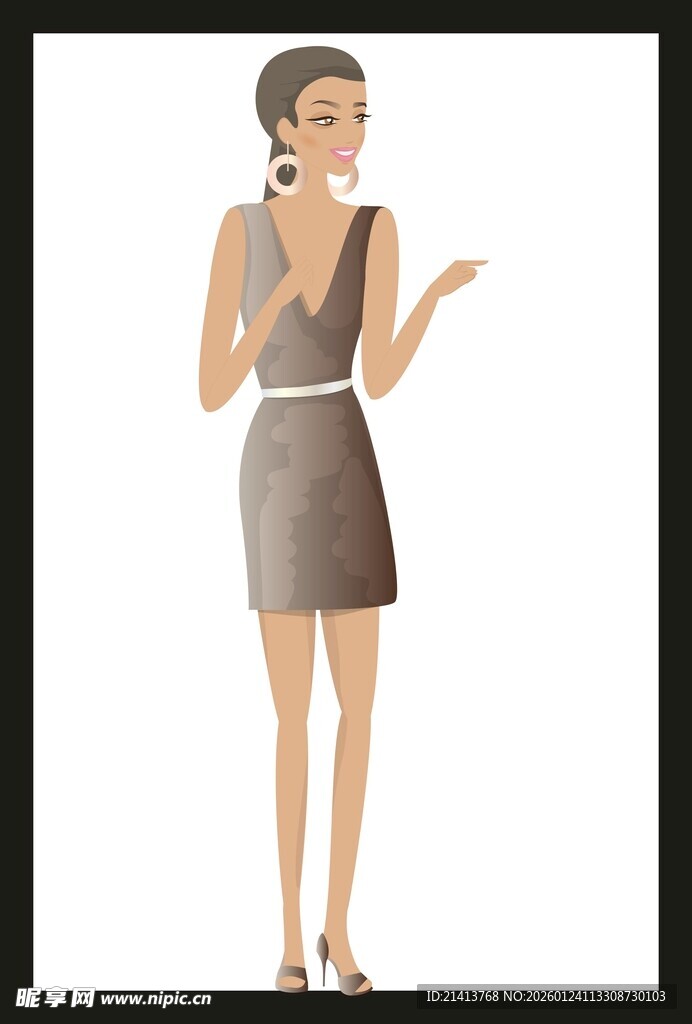 时尚女士优雅姿态展示