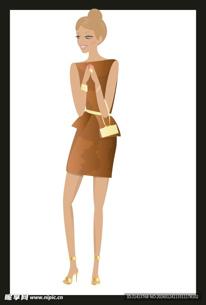 时尚女士手拿包造型展示