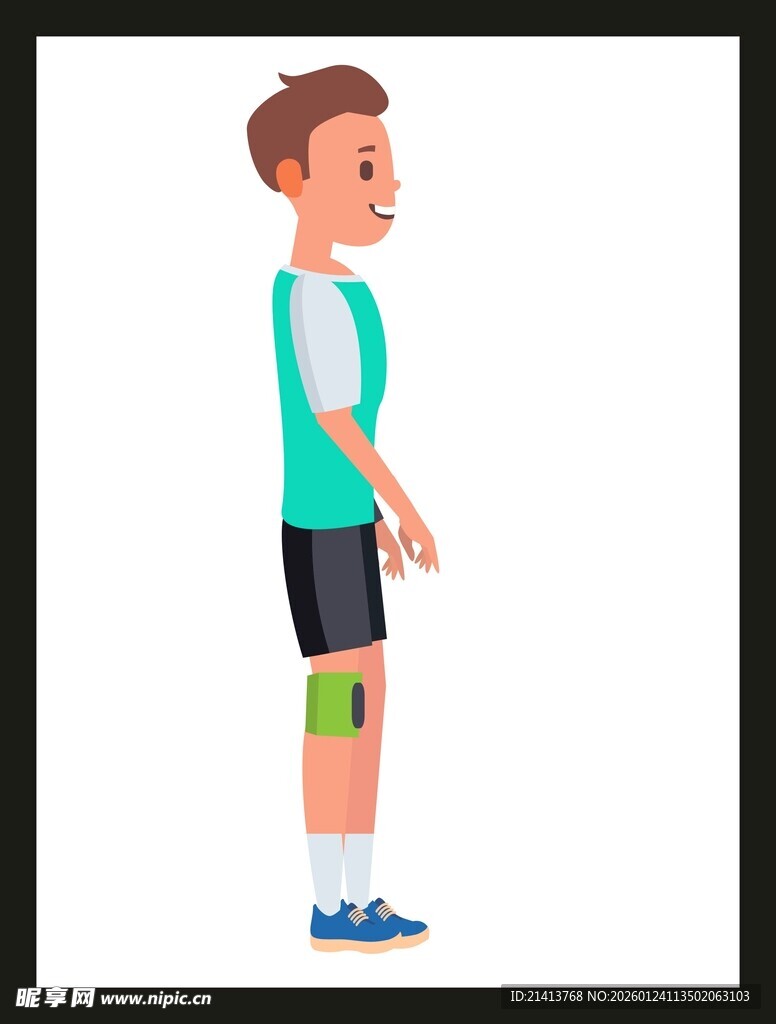 运动中膝盖受伤的男子