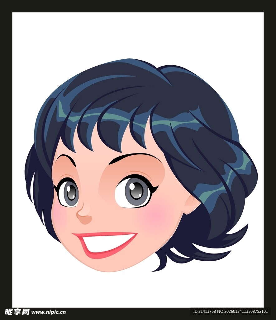 可爱短发女孩头像