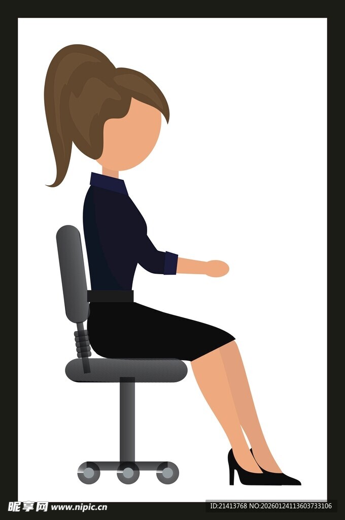 办公女性坐姿形象展示