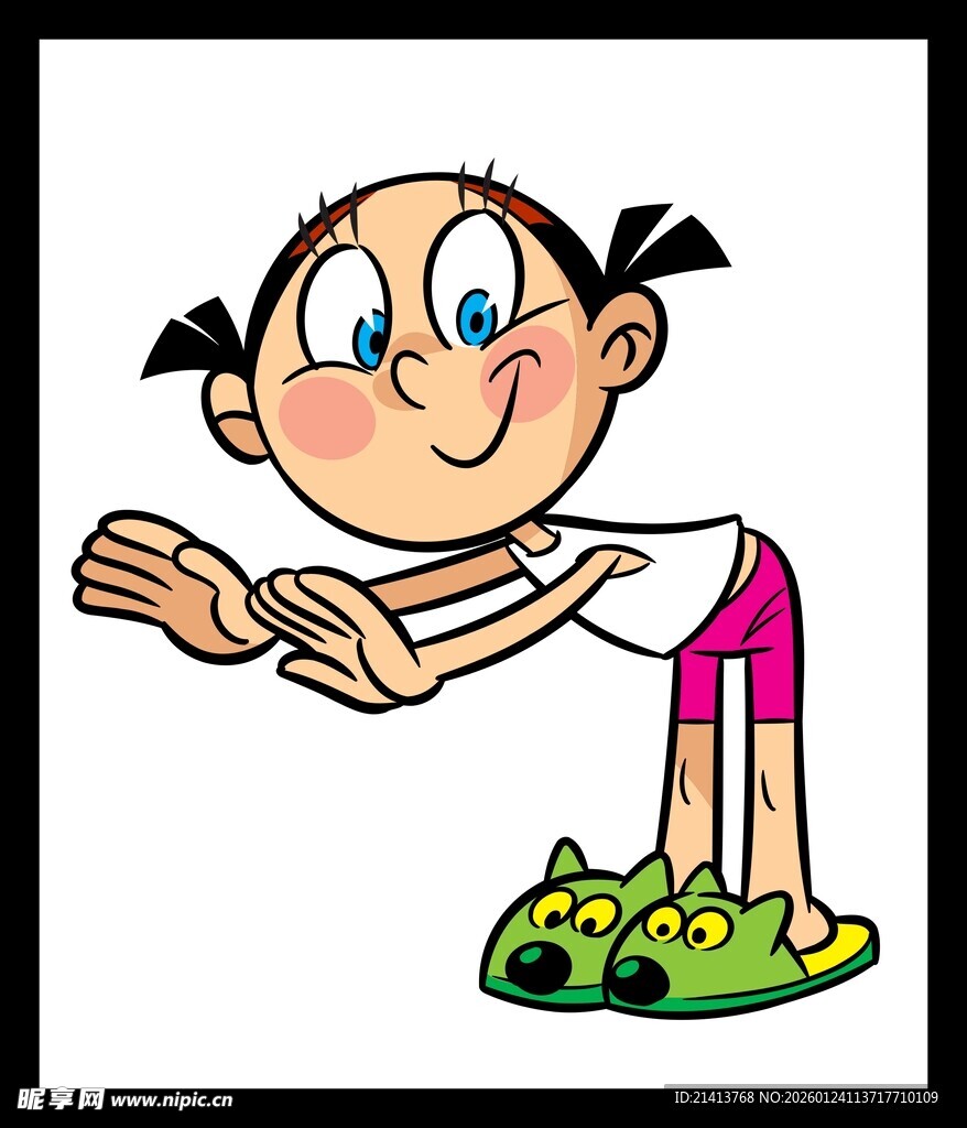 可爱女孩做伸展动作