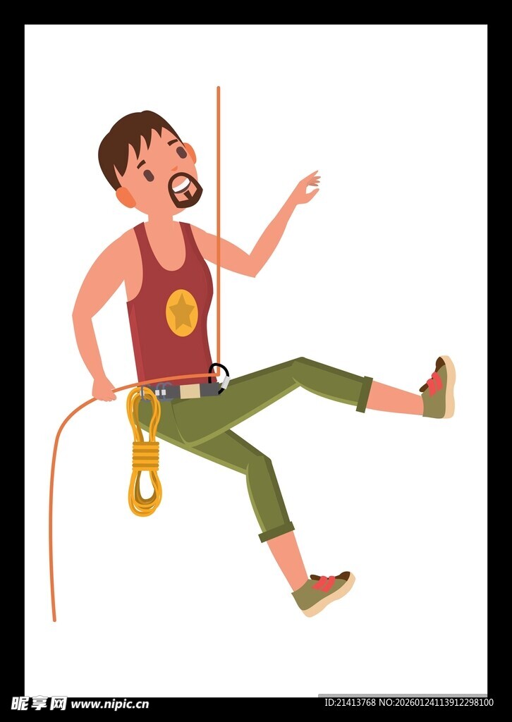 攀岩男子展现矫健身姿