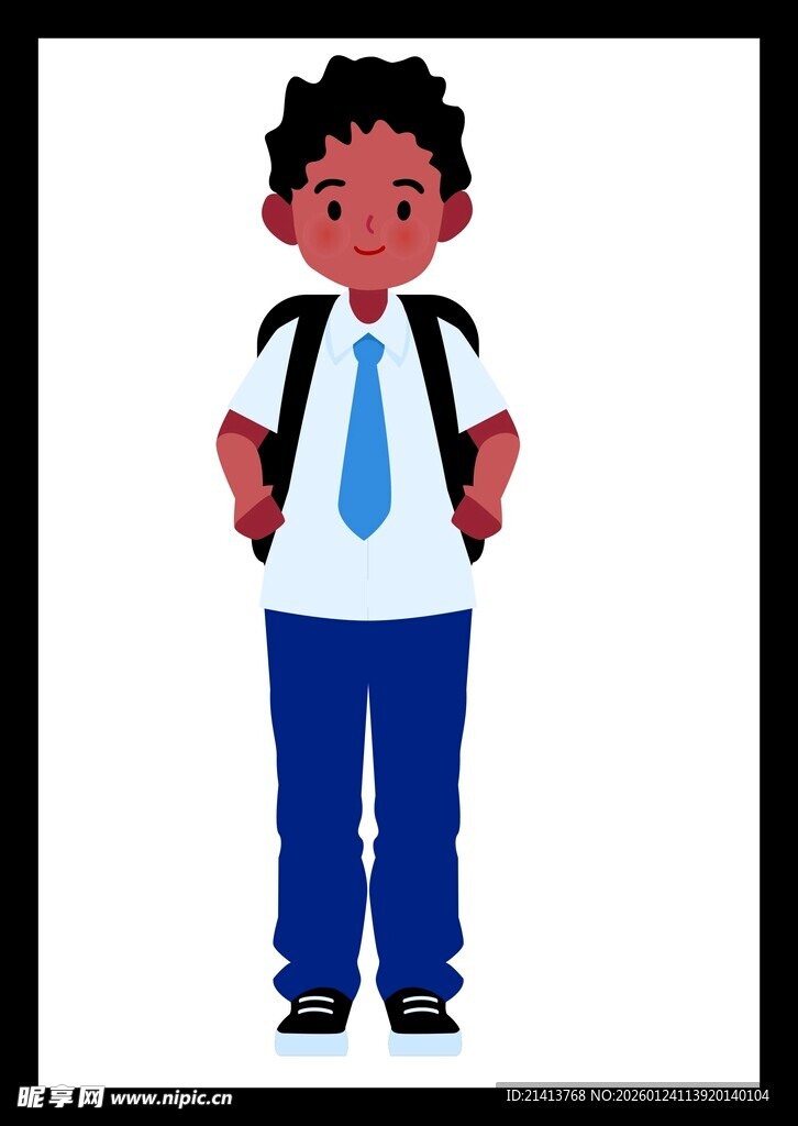 背着书包的小男孩