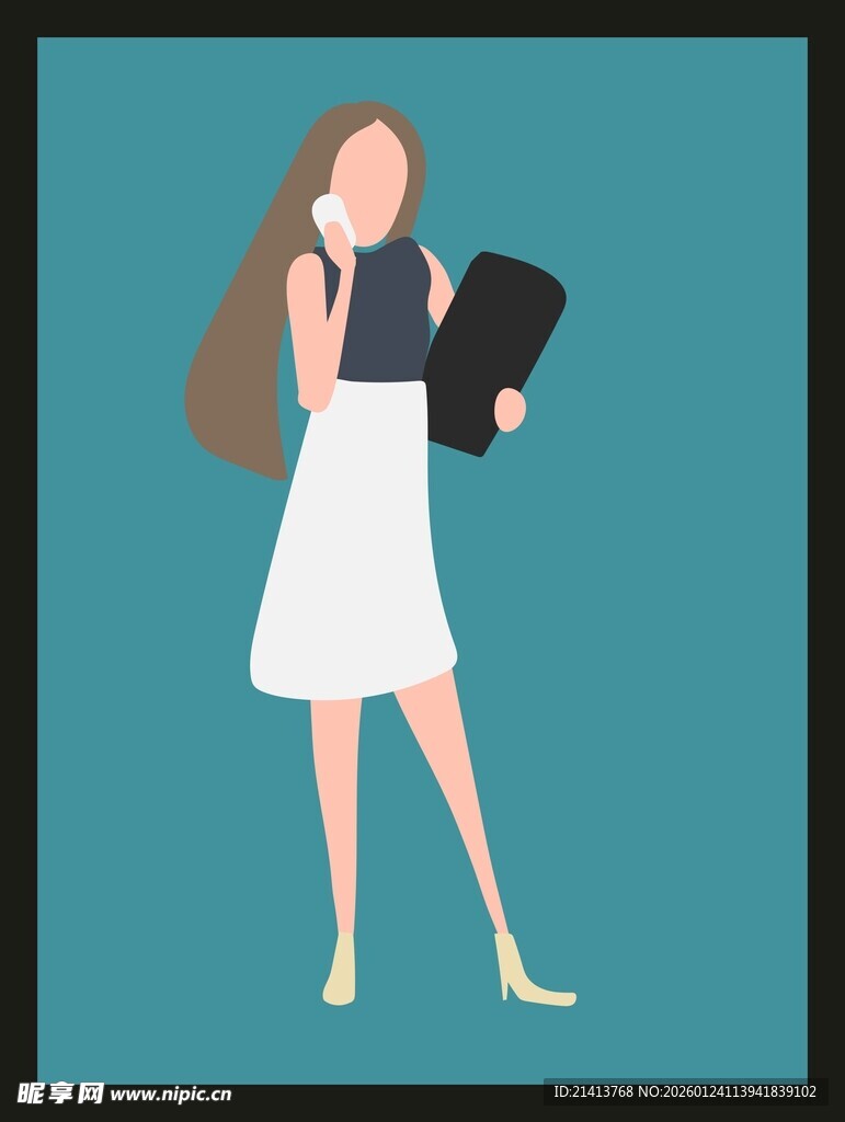 手持书本的优雅女性