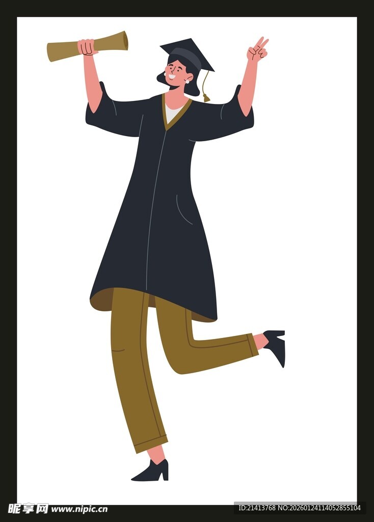 毕业欢呼的学士