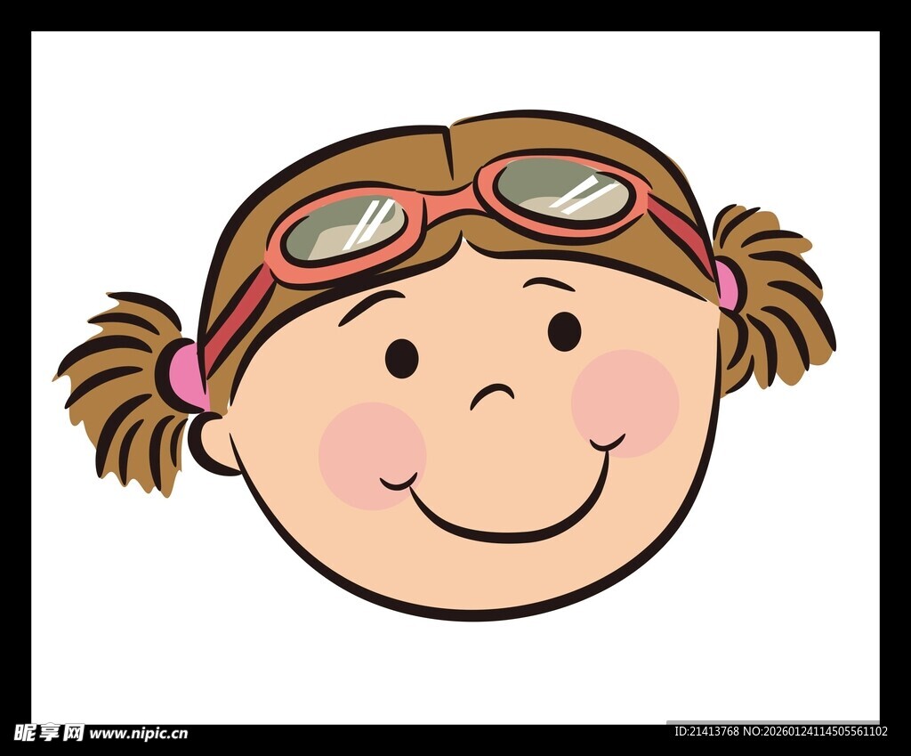 戴护目镜的双马尾小女孩