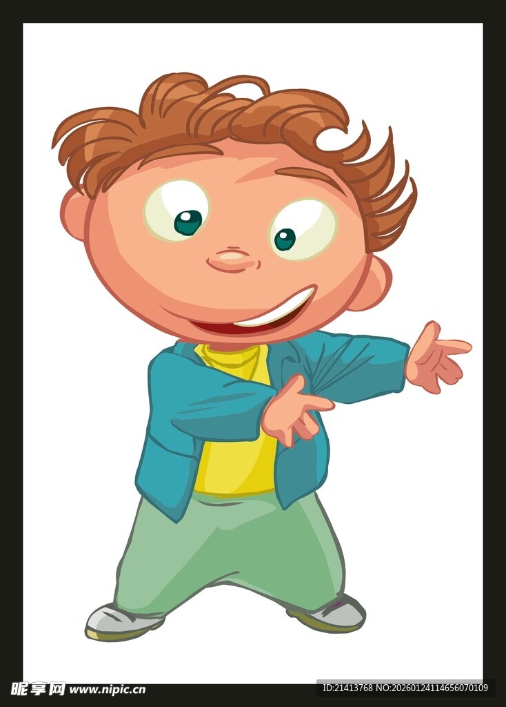 快乐小男孩开心做手势