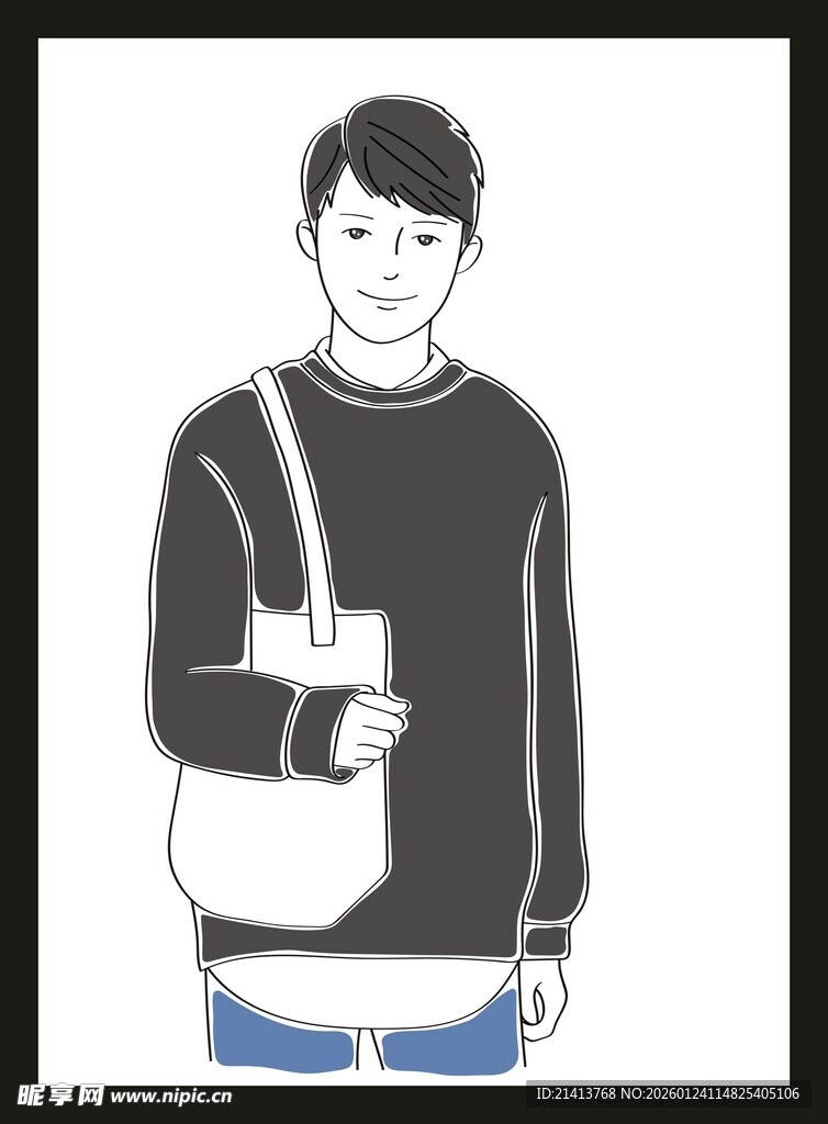 背着包的休闲男士