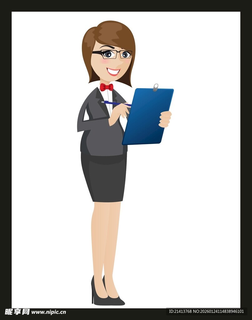 职业女性手持文件夹演讲