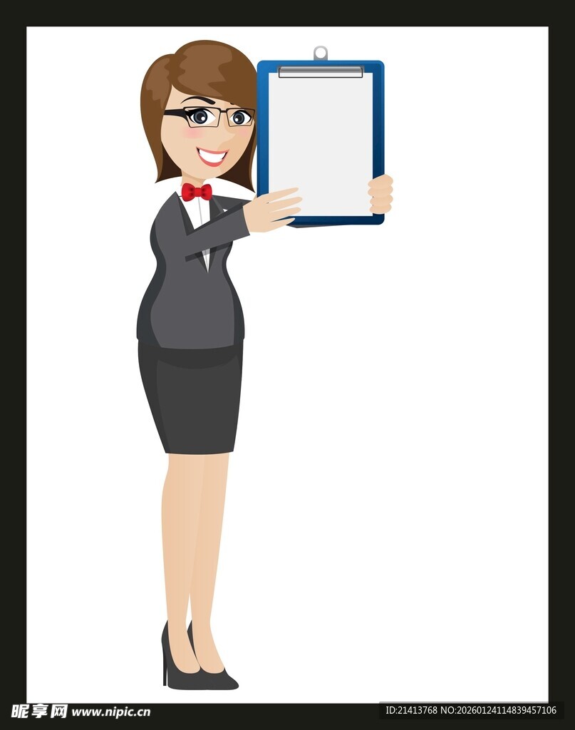 职业女性展示空白写字板