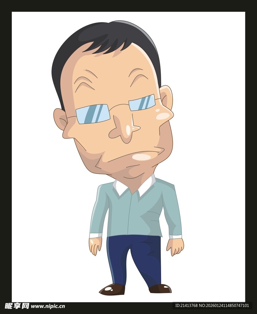 戴眼镜男士卡通形象