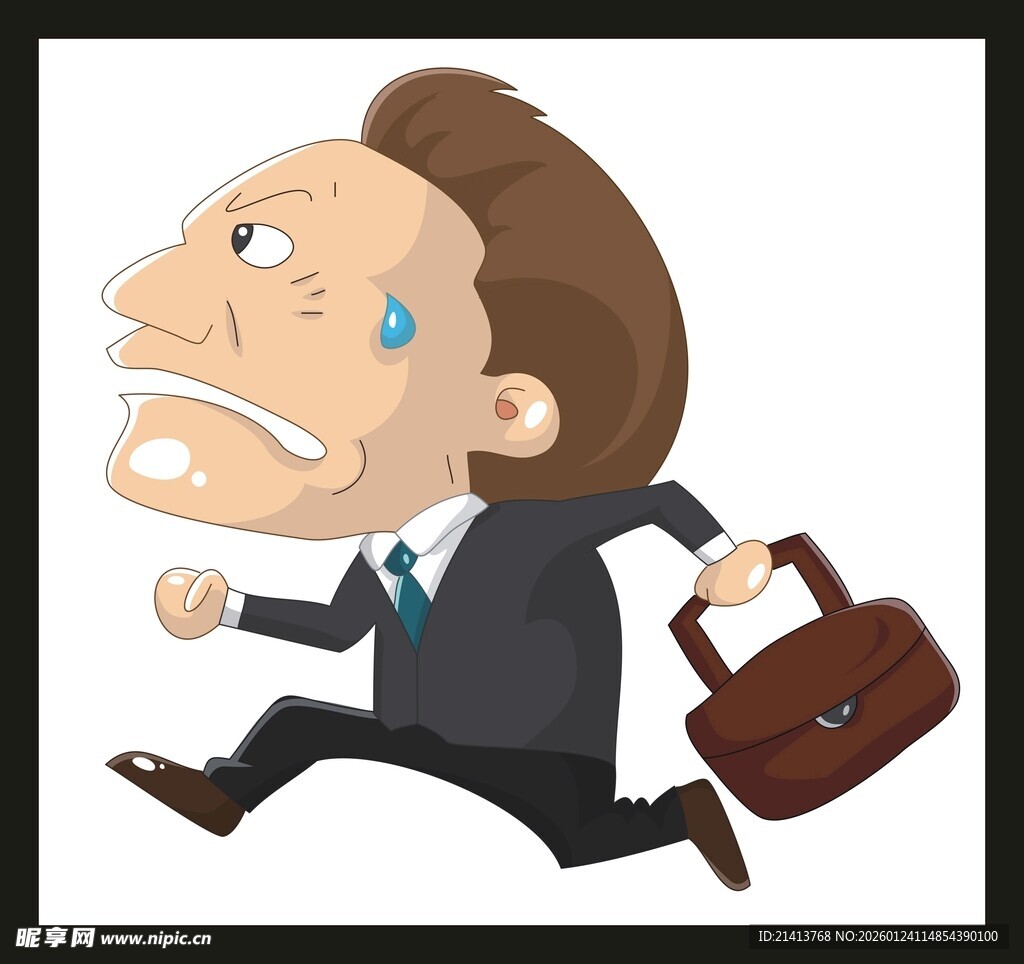 匆忙奔跑的商务男士