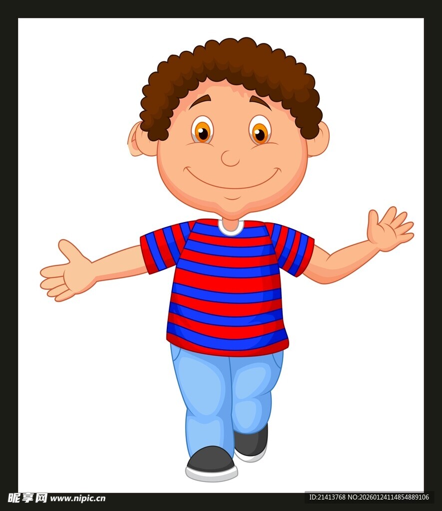 张开双臂的快乐小男孩