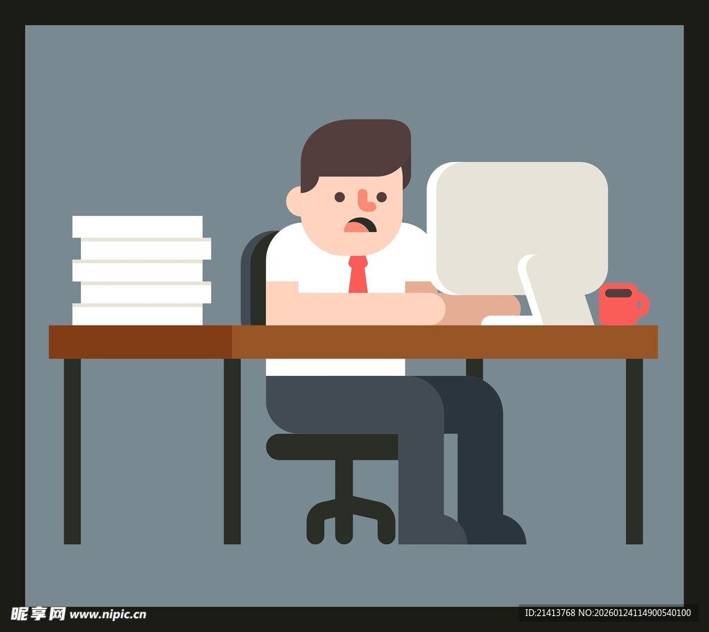 忙碌办公的职场男士