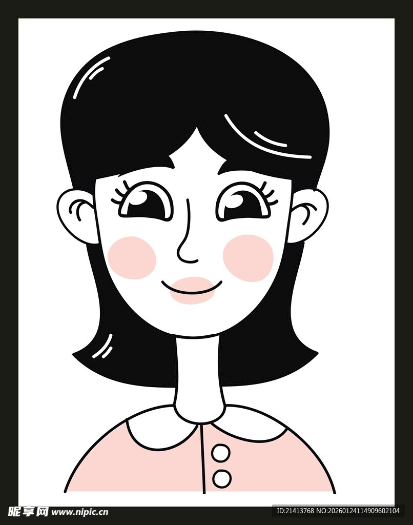 可爱短发女孩头像